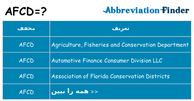 چه afcd برای ایستادن؟