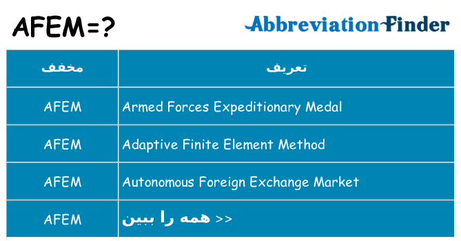چه afem برای ایستادن؟