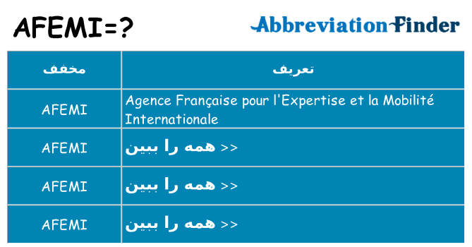 چه afemi برای ایستادن؟