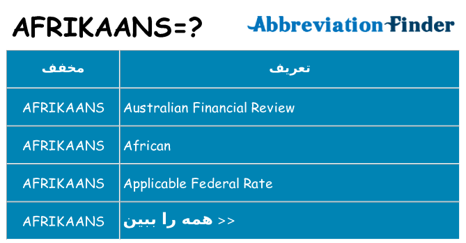 چه afrikaans برای ایستادن؟