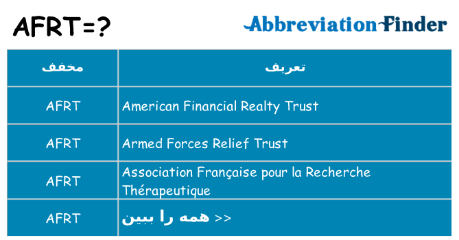 چه afrt برای ایستادن؟