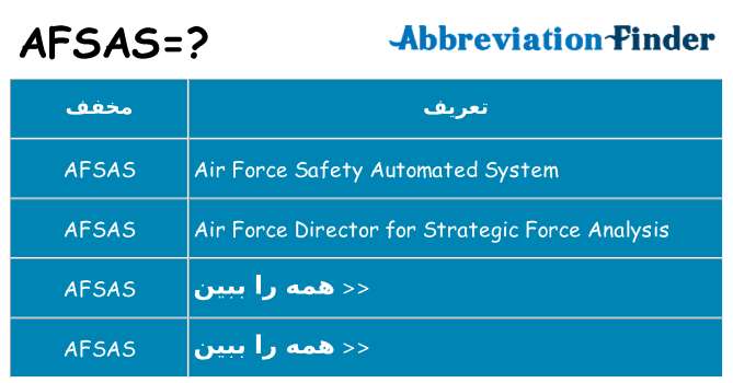 چه afsas برای ایستادن؟