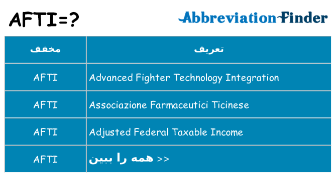 چه afti برای ایستادن؟