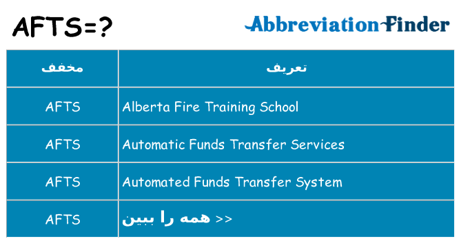 چه afts برای ایستادن؟