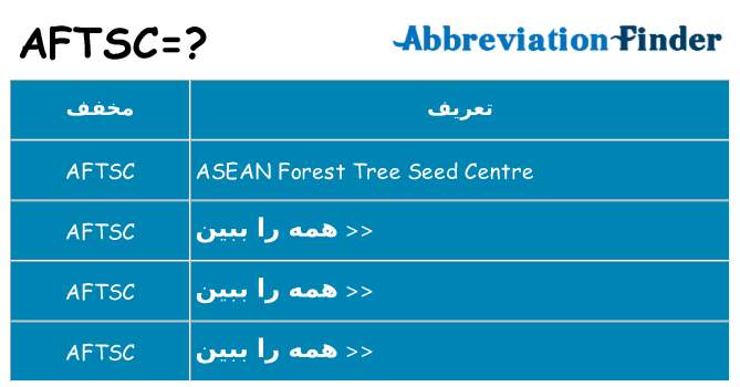 چه aftsc برای ایستادن؟