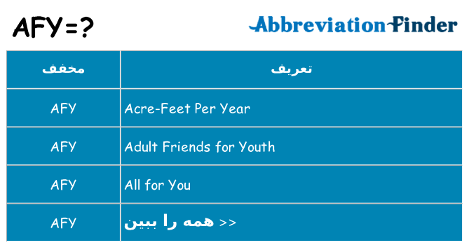 چه afy برای ایستادن؟