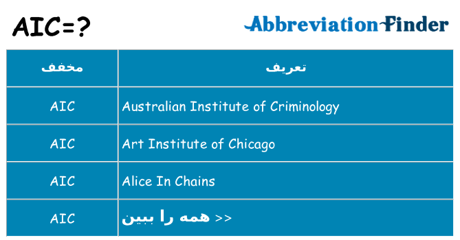 چه aic برای ایستادن؟