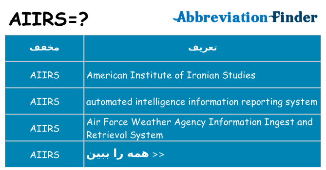 چه aiirs برای ایستادن؟