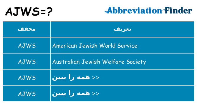 چه ajws برای ایستادن؟