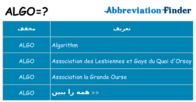 چه algo برای ایستادن؟