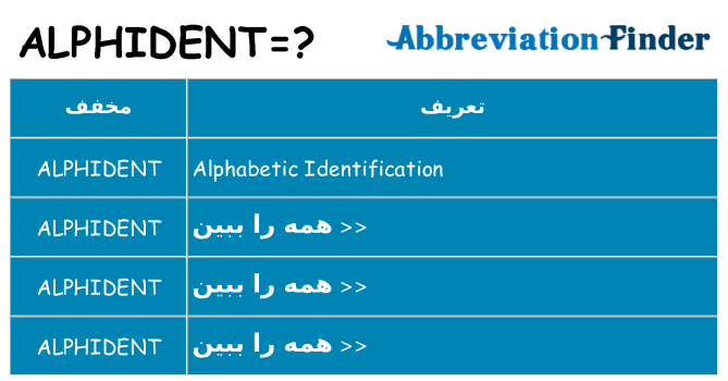 چه alphident برای ایستادن؟