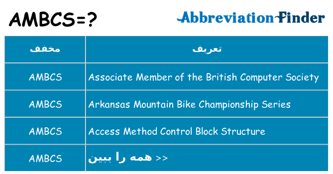 چه ambcs برای ایستادن؟