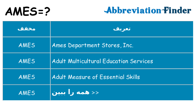 چه ames برای ایستادن؟