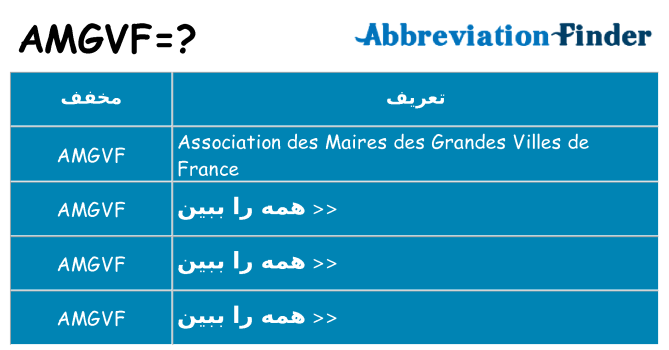 چه amgvf برای ایستادن؟
