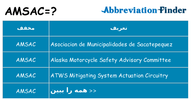 چه amsac برای ایستادن؟