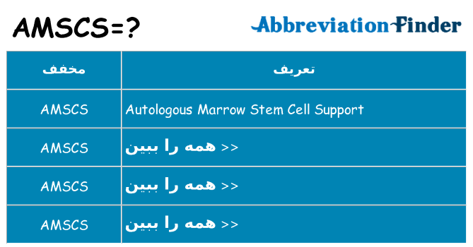 چه amscs برای ایستادن؟