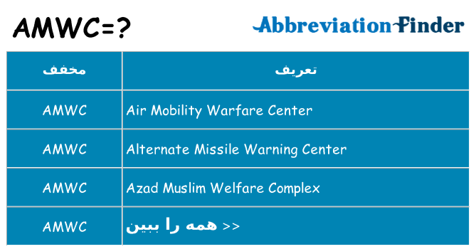 چه amwc برای ایستادن؟