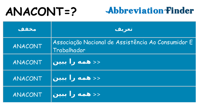 چه anacont برای ایستادن؟