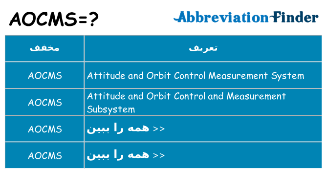 چه aocms برای ایستادن؟