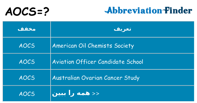 چه aocs برای ایستادن؟