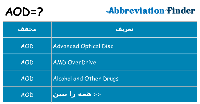 چه aod برای ایستادن؟