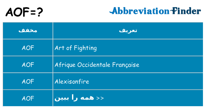 چه aof برای ایستادن؟