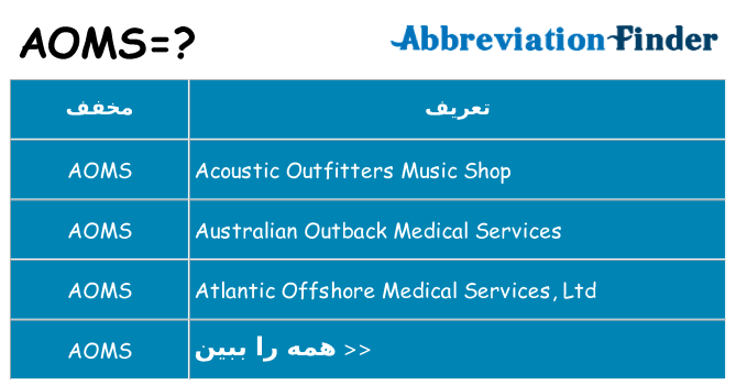 چه aoms برای ایستادن؟