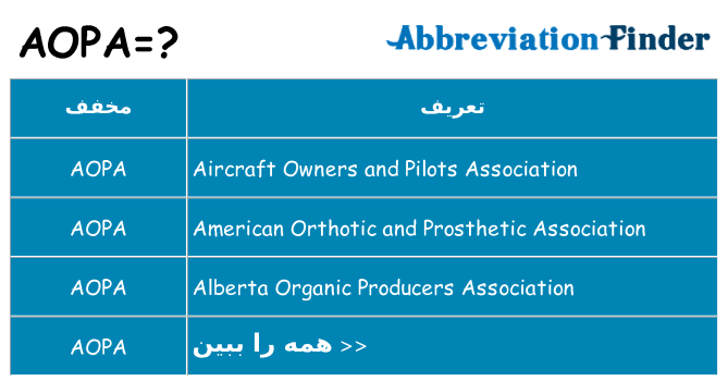 چه aopa برای ایستادن؟