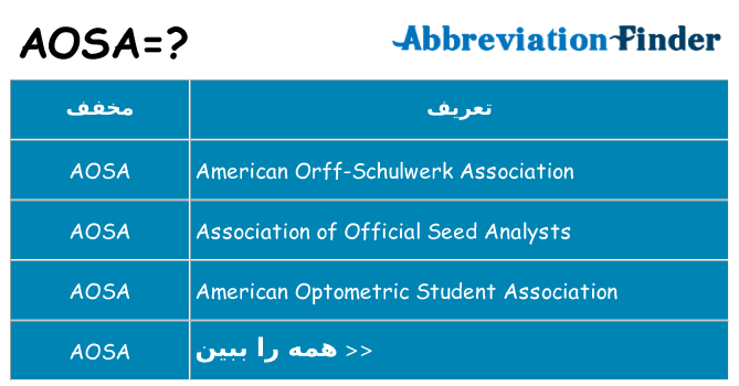 چه aosa برای ایستادن؟