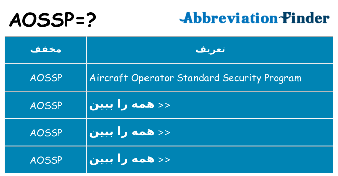 چه aossp برای ایستادن؟