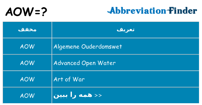 چه aow برای ایستادن؟