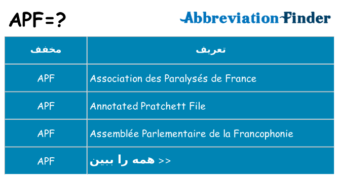 چه apf برای ایستادن؟