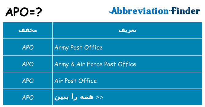 چه apo برای ایستادن؟