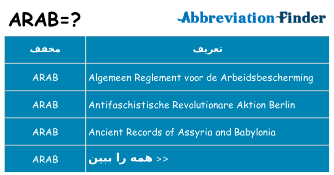 چه arab برای ایستادن؟