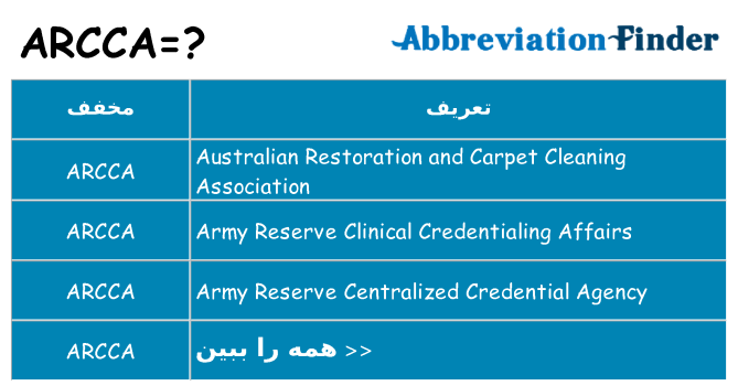چه arcca برای ایستادن؟