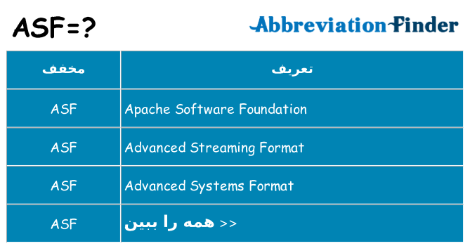 چه asf برای ایستادن؟