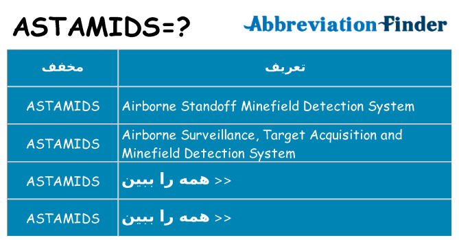 چه astamids برای ایستادن؟