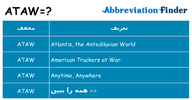 چه ataw برای ایستادن؟