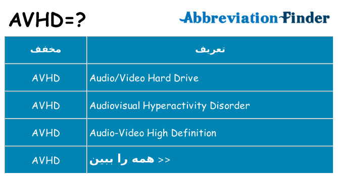چه avhd برای ایستادن؟
