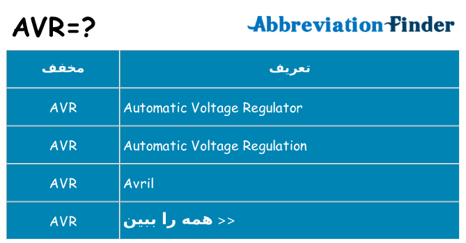چه avr برای ایستادن؟
