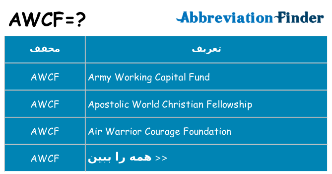 چه awcf برای ایستادن؟