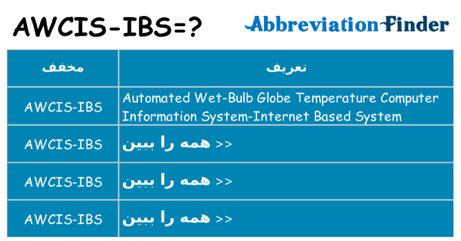 چه awcis-ibs برای ایستادن؟