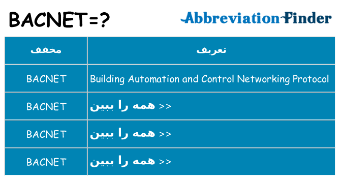 چه bacnet برای ایستادن؟
