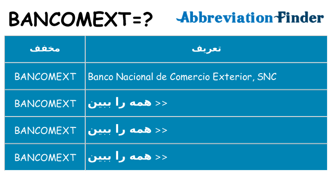 چه bancomext برای ایستادن؟