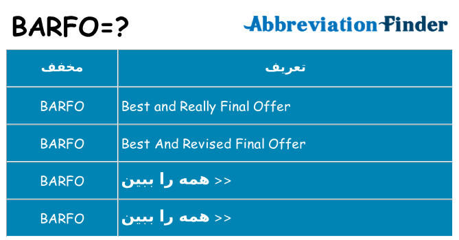 چه barfo برای ایستادن؟