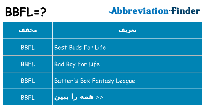 چه bbfl برای ایستادن؟