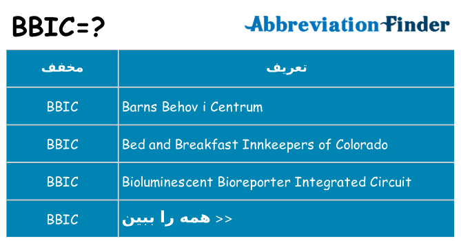 چه bbic برای ایستادن؟