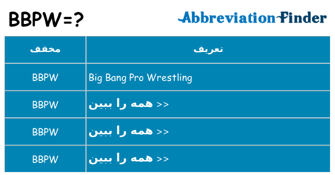 چه bbpw برای ایستادن؟