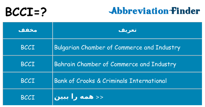 چه bcci برای ایستادن؟