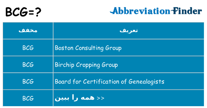 چه bcg برای ایستادن؟
